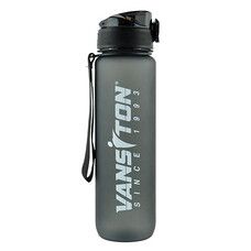 Пляшка для води пластикова чорна 1000 мл ТМ Вансітон / Vansiton - Фото