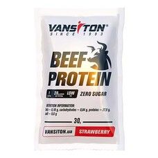 Протеїн яловичий Beef Protein зі смаком полуниці ТМ Вансітон / Vansiton саше 30 г Протеїн яловичий Beef Protein зі смаком полуниці ТМ Вансітон / Vansiton саше 30 г - Фото