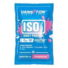 Сироватковий ізолят Ізо ВЕЙ (ISO Whey) Полуниця ТМ Вансітон / Vansiton саше 30г Сироватковий ізолят Ізо ВЕЙ (ISO Whey) Полуниця ТМ Вансітон / Vansiton саше 30г - Фото