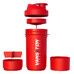Шейкер червоний 600 мл + 2 відсіки (з пігульницею) ТМ Вансітон / Vansiton - Фото 1