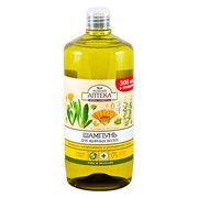 Зелена Аптека шампунь для жирного волосся Календула і розмаринова олія 1000 мл  - Фото