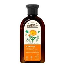 Шампунь Green Pharmacy календула та розмаринова олія для жирного волосся 350 мл - Фото