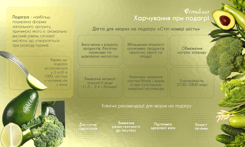 Дієта при подагрі: що можна, а що не можна
