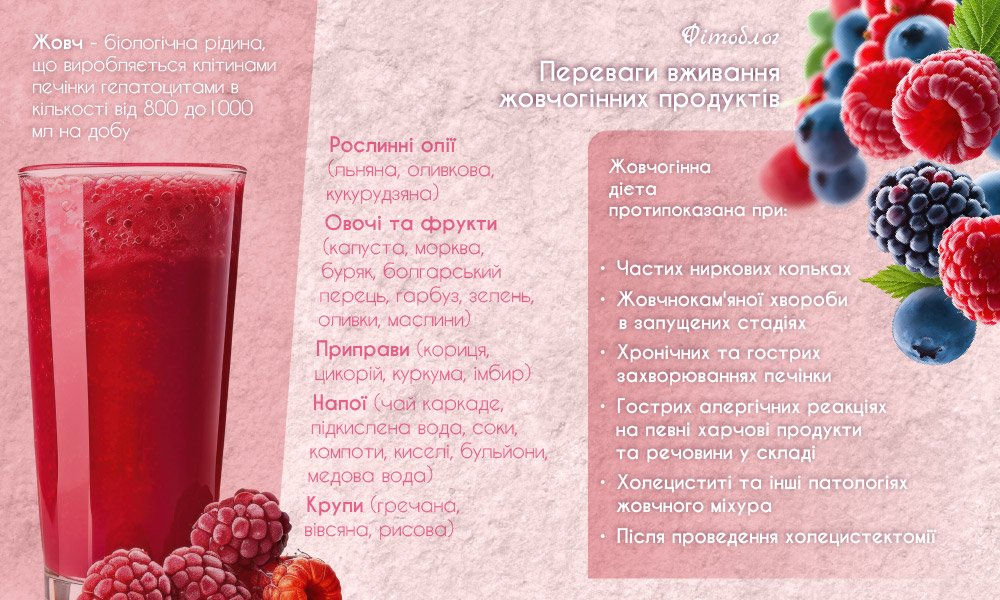 Жовчогінні продукти харчування