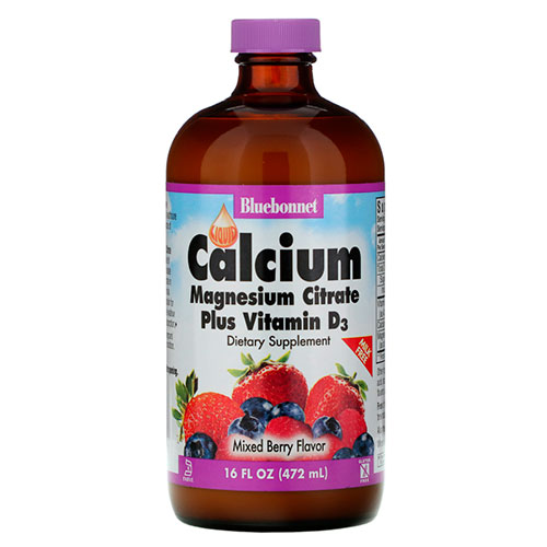 Рідкий кальцій Цитрат Магнію+Вітамін D3 смак ягід Bluebonnet Nutrition 4