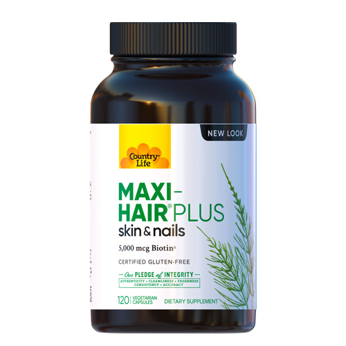 Комплекс Maxi-Hair Plus для зростання і зміцнення волосся 120 капсул ТМ Кантрі Лайф / Country Life