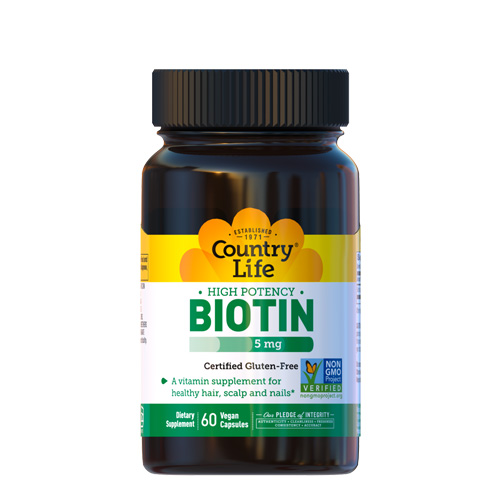 Витамины Biotin (Биотин) 5000 мкг 60 капсул ТМ Кантри Лайф / Country Life