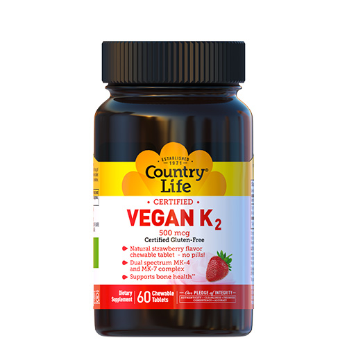 Витамин K-2 (Vegan K2) 500 мкг 60 капсул ТМ Кантри Лайф / Country Life