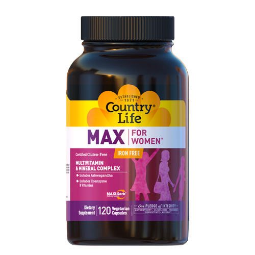 Вітамінно-мінеральний комплекс Max for Women без заліза 120 капсул ТМ Кантрі Лайф / Country Life