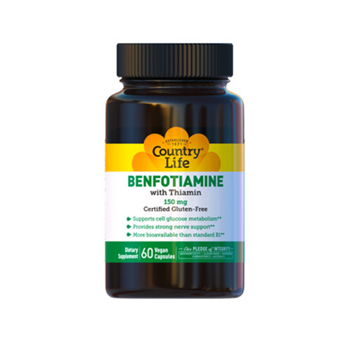 Бенфотіамін з Вітаміном В-1 (Benfotiamine) 150мг ТМ Кантрі Лайф / Country Life 60 капсул