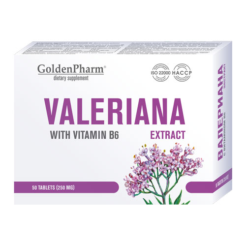 Валеріана екстракт з вітаміном В6 таблетки №50