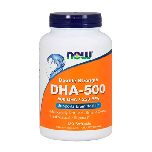 DHA (докозагексаеновая кислота) 500 мг Now Foods 180 желатиновых капсул