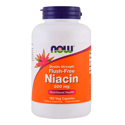 Ніацин (B3) No-Flush Niacin Now Foods 500 мг 180 вегетаріанських капсул